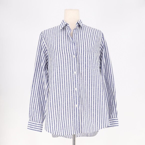 NWT GRAYSON for ANTHROPOLOGIE The Hero Buttondown Shirt Blue Stripe Size M 03 - Picture 3 of 10